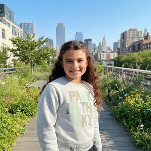 CREWCUTS x HIGH LINE Graphic Crop Sweatshirt Girls 8 Park in the Sky NYC LIMITED